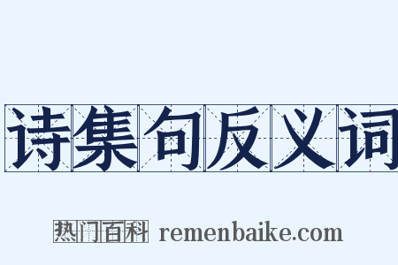 诗集句反义词是什么意思的图片